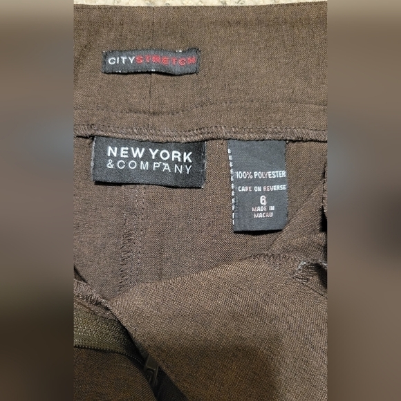 New York and Company City Stretch 100% Polyester Brown Mini Skirt Size 6 - Picture 4 of 5